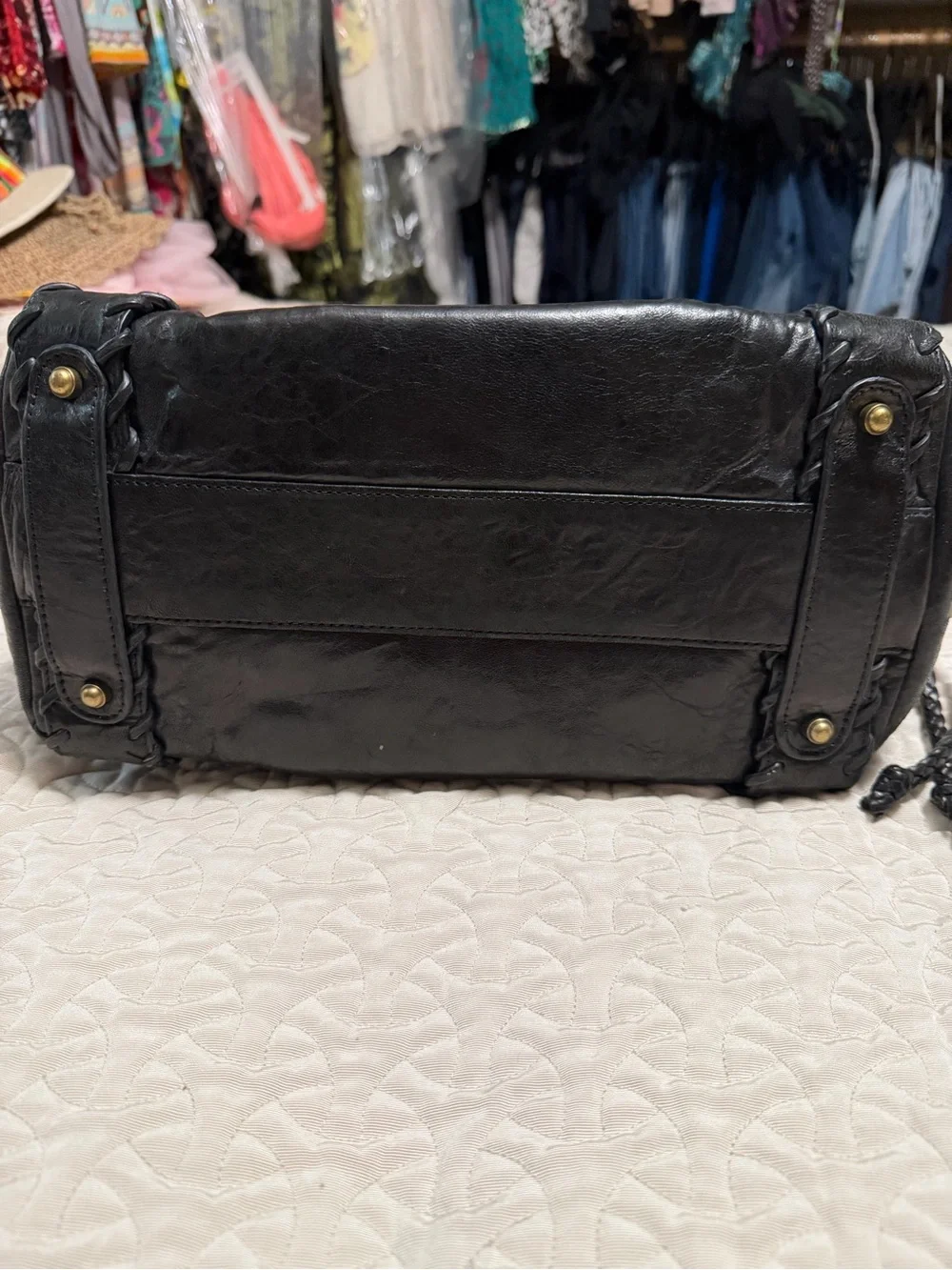 Kooba Sienna Black Distressed Leather Hobo Bag - EUC Boho Y2K